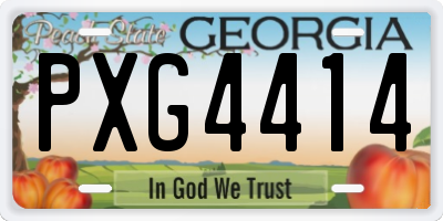 GA license plate PXG4414