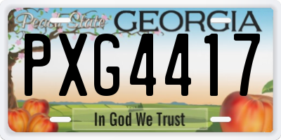 GA license plate PXG4417