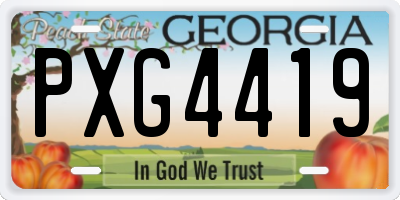 GA license plate PXG4419