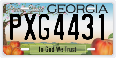 GA license plate PXG4431