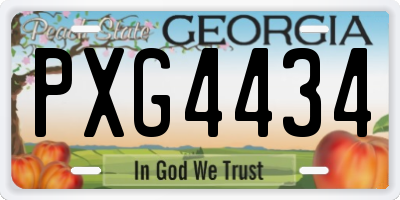 GA license plate PXG4434