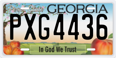 GA license plate PXG4436