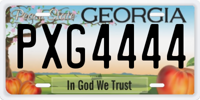 GA license plate PXG4444
