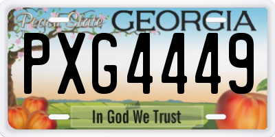 GA license plate PXG4449
