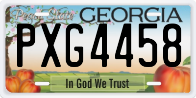 GA license plate PXG4458