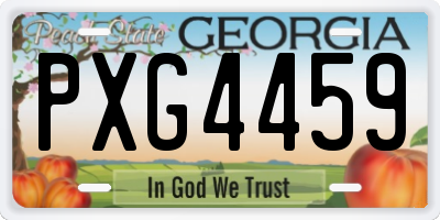 GA license plate PXG4459