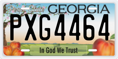 GA license plate PXG4464