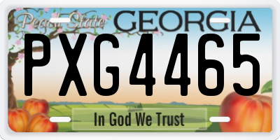 GA license plate PXG4465