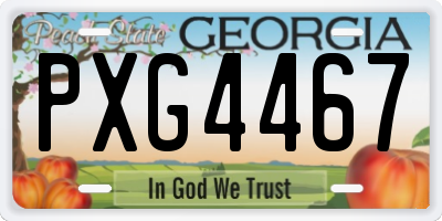 GA license plate PXG4467