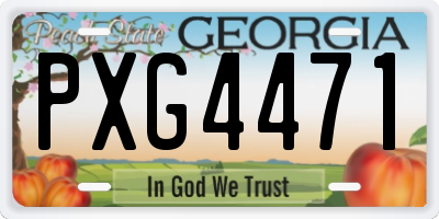 GA license plate PXG4471