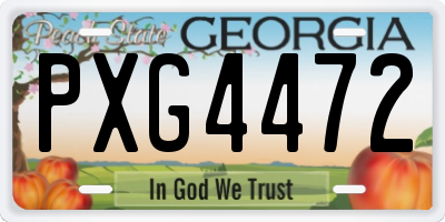 GA license plate PXG4472