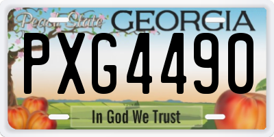 GA license plate PXG4490