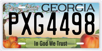 GA license plate PXG4498