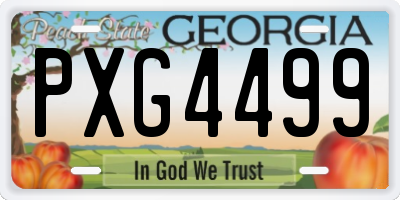 GA license plate PXG4499