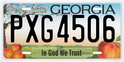 GA license plate PXG4506