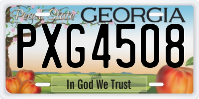 GA license plate PXG4508