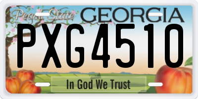 GA license plate PXG4510