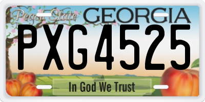 GA license plate PXG4525