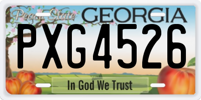 GA license plate PXG4526