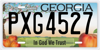GA license plate PXG4527