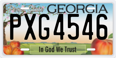 GA license plate PXG4546