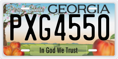 GA license plate PXG4550