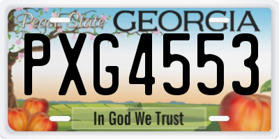 GA license plate PXG4553