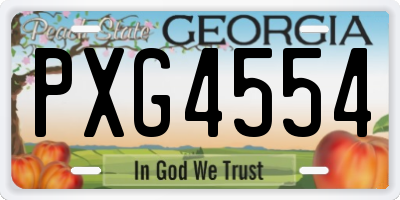GA license plate PXG4554