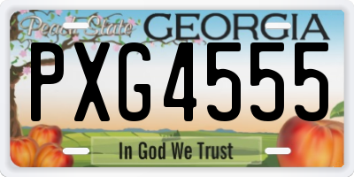 GA license plate PXG4555