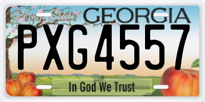 GA license plate PXG4557