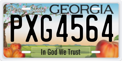 GA license plate PXG4564