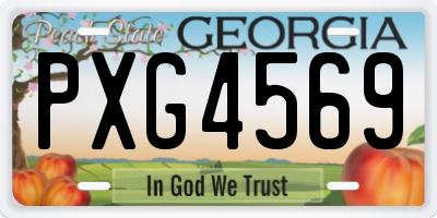 GA license plate PXG4569
