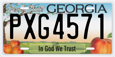 GA license plate PXG4571