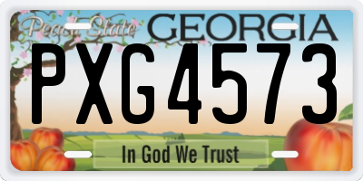 GA license plate PXG4573