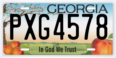GA license plate PXG4578