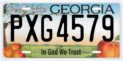 GA license plate PXG4579