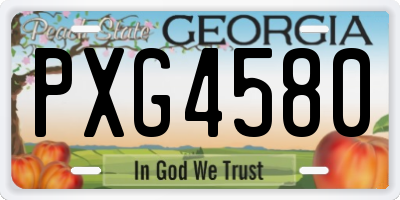 GA license plate PXG4580