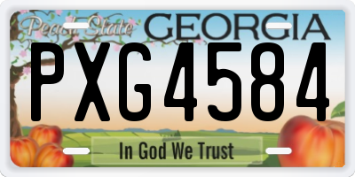 GA license plate PXG4584