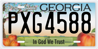 GA license plate PXG4588