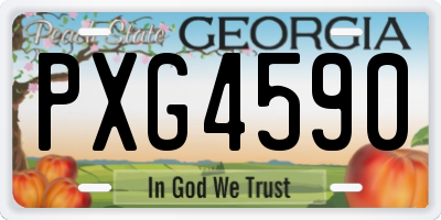 GA license plate PXG4590