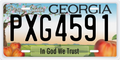 GA license plate PXG4591