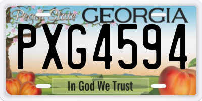 GA license plate PXG4594