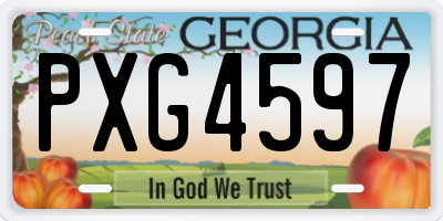 GA license plate PXG4597