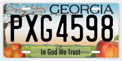 GA license plate PXG4598