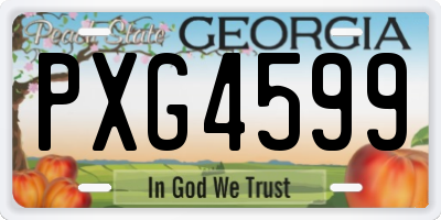 GA license plate PXG4599