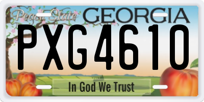 GA license plate PXG4610