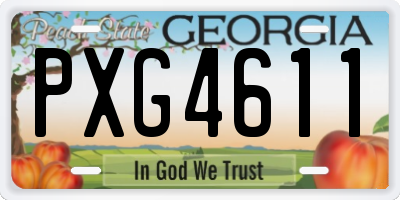 GA license plate PXG4611