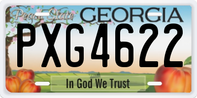 GA license plate PXG4622