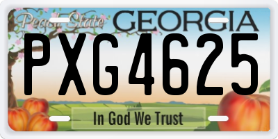 GA license plate PXG4625