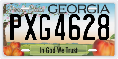 GA license plate PXG4628
